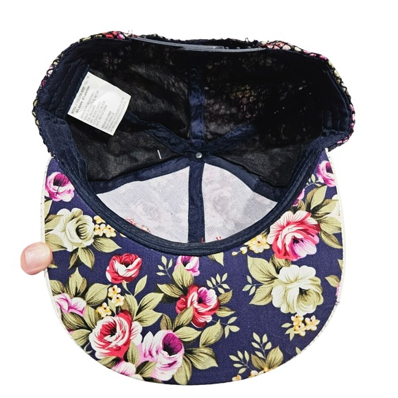 Captopia Los Cabos Floral Snapback Hat Cap White Brim Adjustable Vacation Travel - Picture 5 of 12